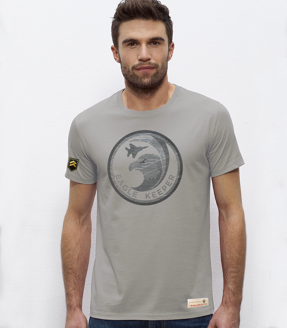 Camiseta Eagle Keeper F-15 premium gris - Mecánicos caza superioridad aérea USAF