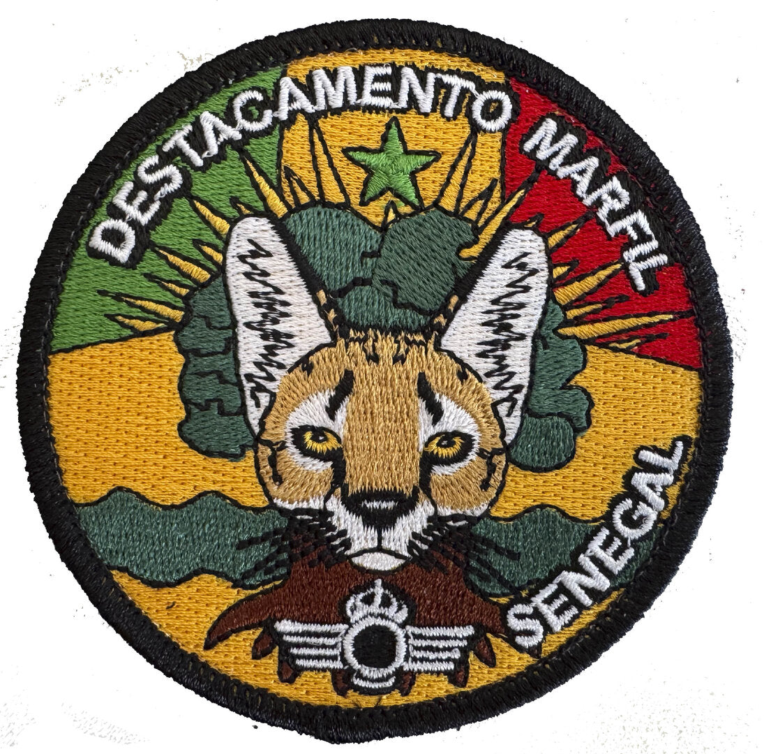 Parche bordado Destacamento Marfil Senegal 9cm con velcro. Misión internacional Ejército del Aire español en África. Alta calidad. Operaciones de paz