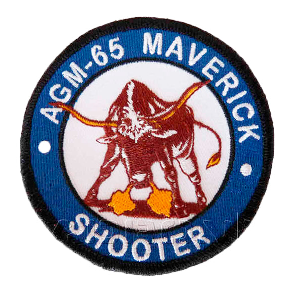 Parche bordado SHOOTER AGM-65 MAVERICK Ala 12 - Misil aire-tierra precisión F-18 Hornet Torrejón de Ardoz Ejército del Aire español