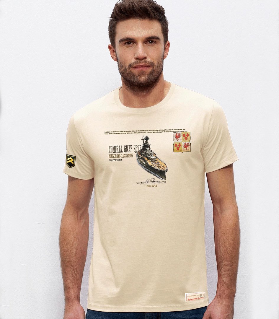 Camiseta Admiral Graf Spee WWII Premium color beige - Diseño Panzerschiff Kriegsmarine
