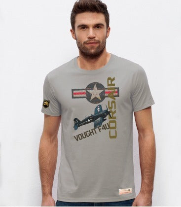 Camiseta F-4U Corsair Navy WWII Premium - Diseño alas gaviota invertidas aviación naval