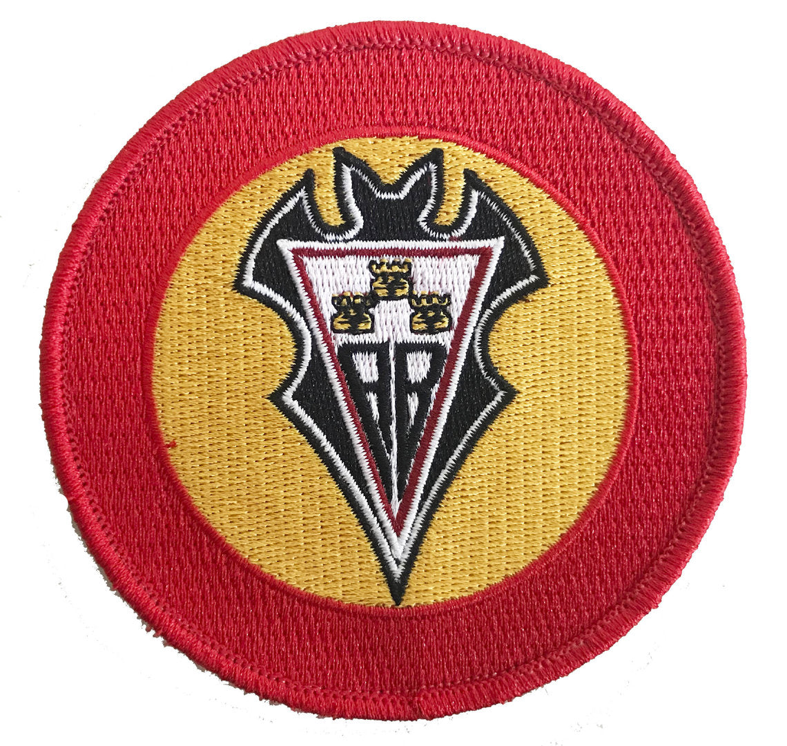 Parche bordado Albacete Balonpié 9cm con velcro. Escudo oficial club de fútbol. Colores blanco y verde. Alta calidad. Aficionados Albacete