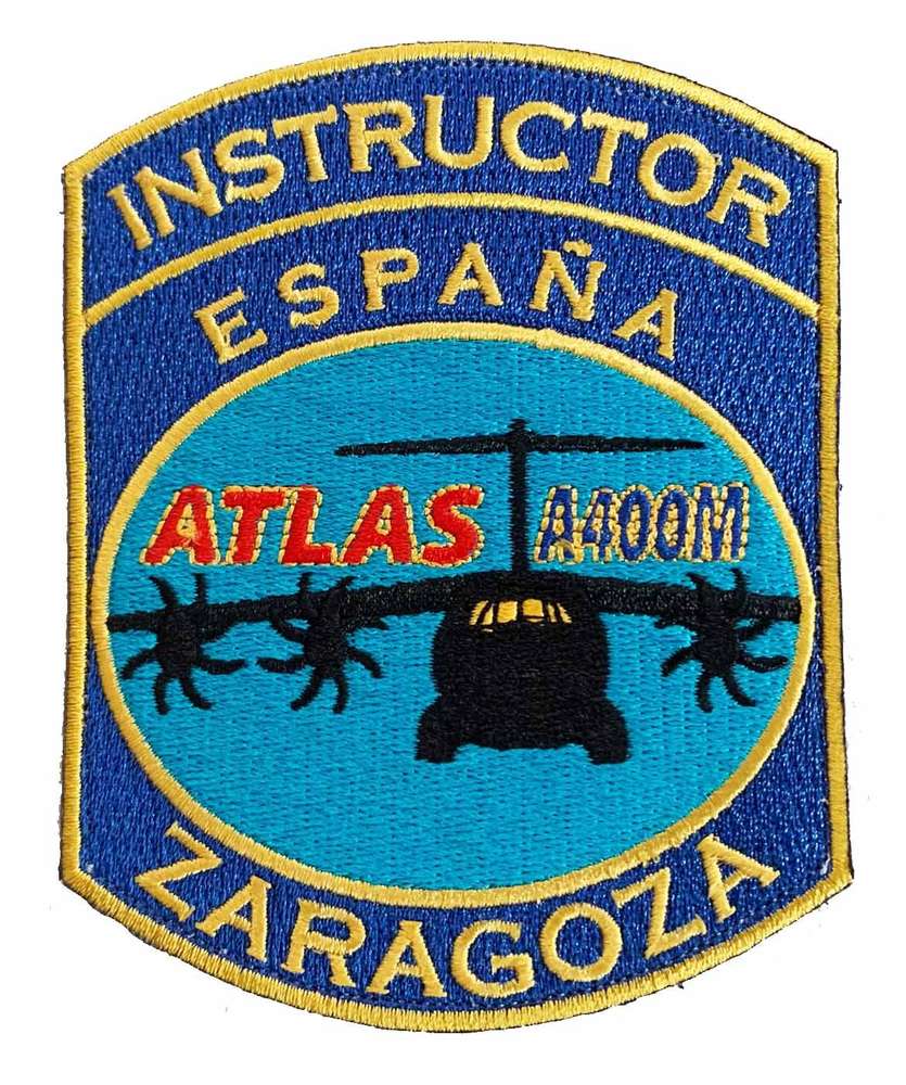 Parche bordado Ala 31 A-400 INSTRUCTOR de 10,7x8,5cm con velcro - Airbus A400M Atlas Base Aérea Zaragoza