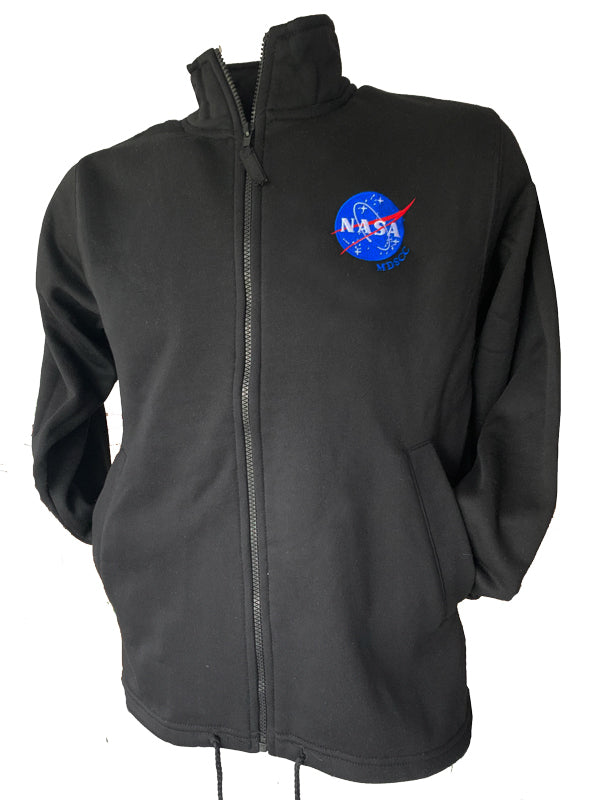 Sudadera NASA astronauta negra cremallera - Logo bordado exploración espacial