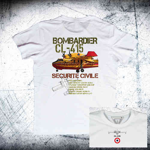 Camiseta BOMBARDIER CL-415 SECURITE CIVILE Ordnance atrás