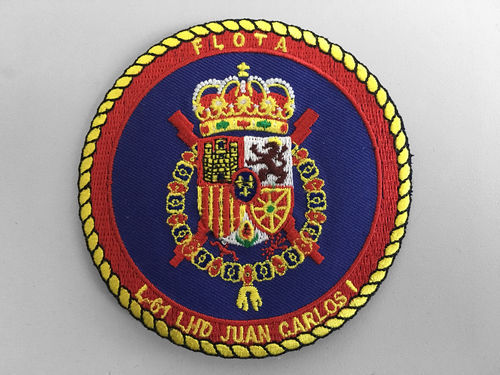 Embroidered patch Fleet LHD Juan Carlos I with Thermo-adhesive back