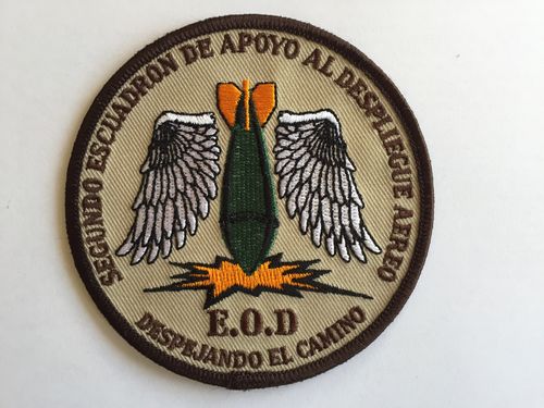Embroidered patch E.O.D. 2º Escuadrón de Apoyo al Despliegue. Iron sticky back