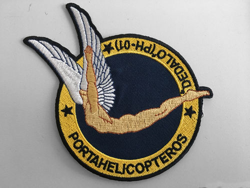 Embroidered Patch Emblem Carrier Helicopter DEDALO with Thermoadhesive Back