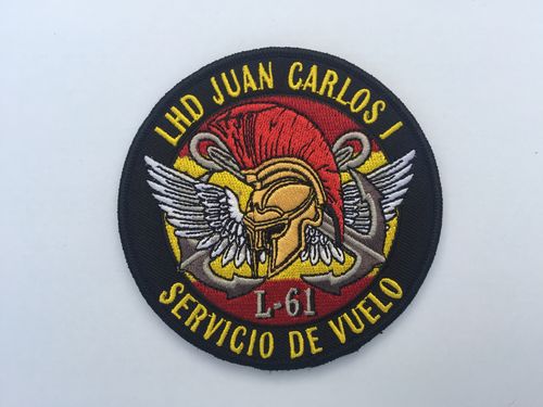 Parche bordado Servicio vuelo Juan Carlos I con velcro