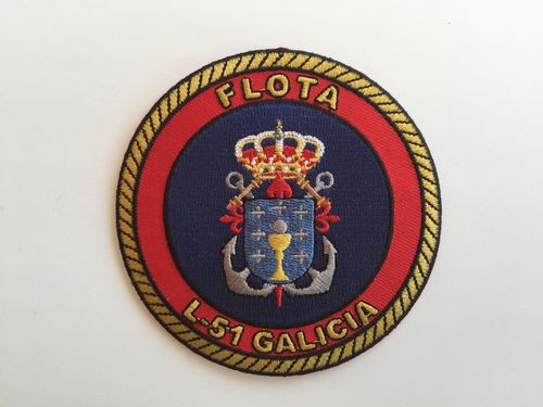 Embroidered patch FLOTA L-51 GALICIA . Iron sticky back