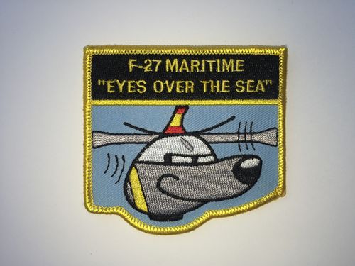 Embroidered patch F-27 Fokker SAR Canarias. Iron sticky back