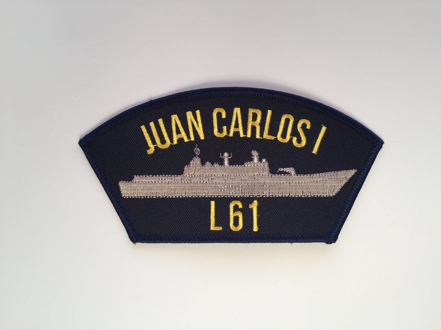 Embroidered patch big size frontal Juan Carlos I. Iron sticky back