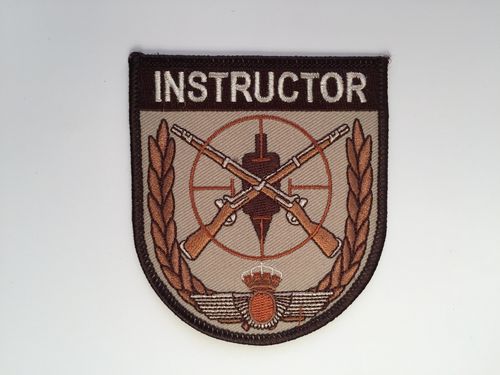 Embroidered patch INSTRUCTOR TIRO E.A. brown. Iron sticky back