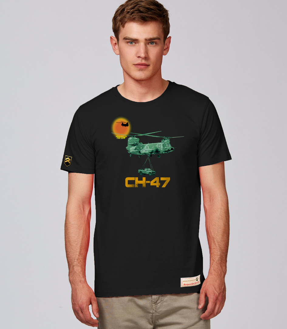Military T-Shirt Chinook Fat Cow