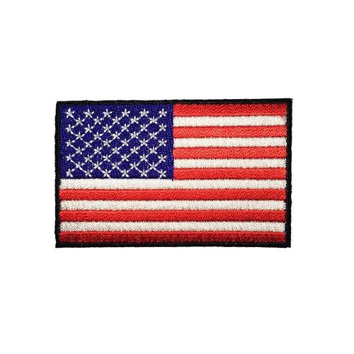 Embroidered patch U.S.A. flag iron back. 7 x 4 cm size.