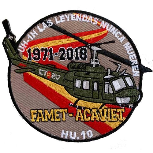 Embroidered patch FAMET Huey HU-10 farewell