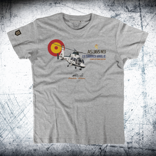 Military T-shirt Dauphin AS 365 Helicopter G.C. grey size M