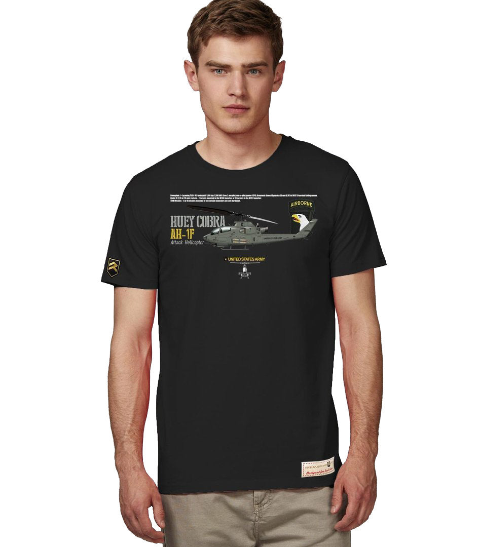 Camiseta AH-1F Huey Cobra Army Premium - Helicóptero ataque US Army algodón orgánico
