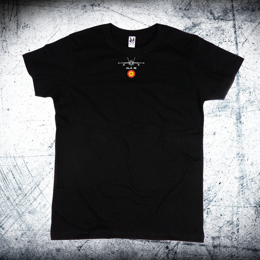 Camiseta Ala 15 diseño trasera escarapela color negro - F-18 Hornet Escuadrones

