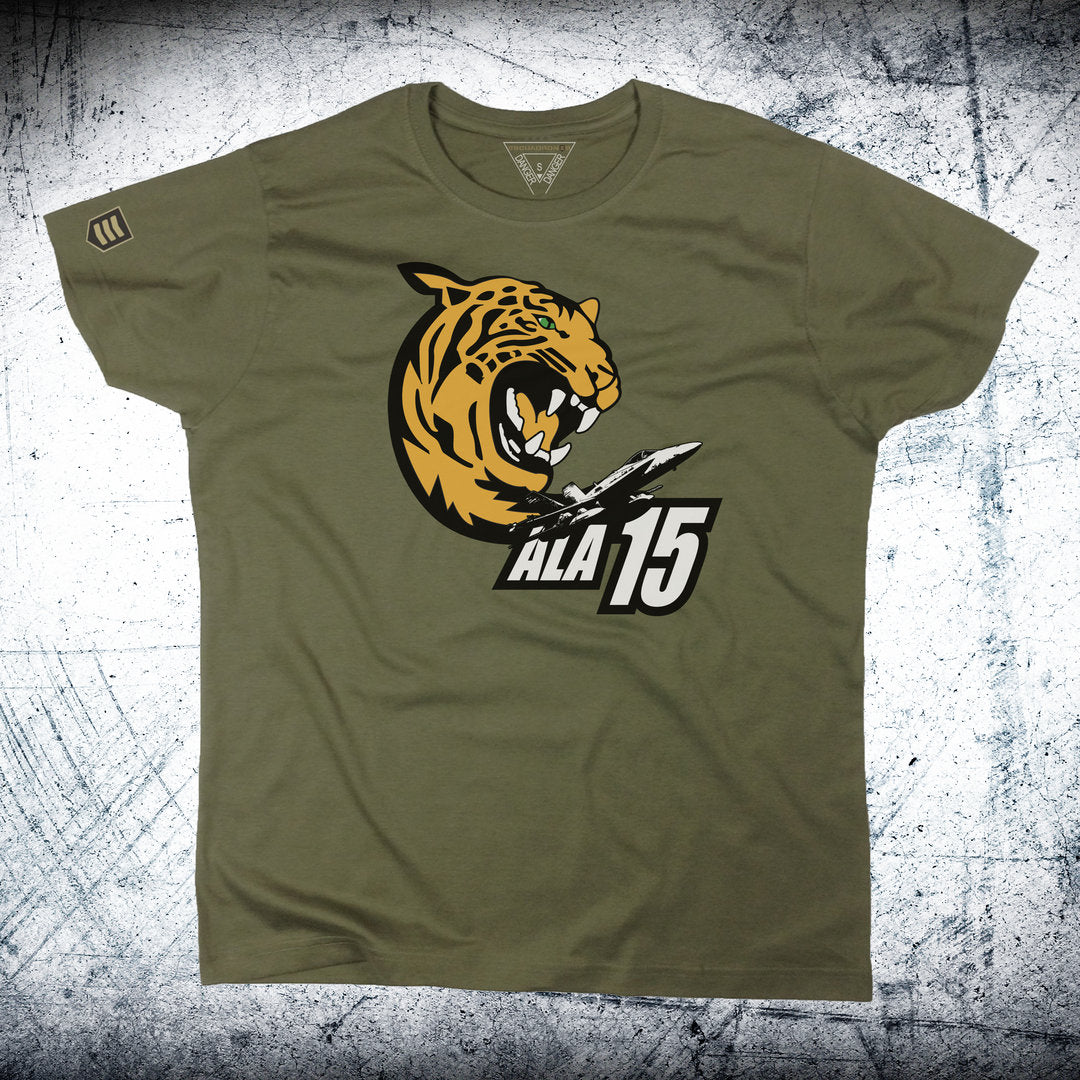 Camiseta Tigre Ala 15 color caqui - F-18 Hornet Ejército del Aire España
