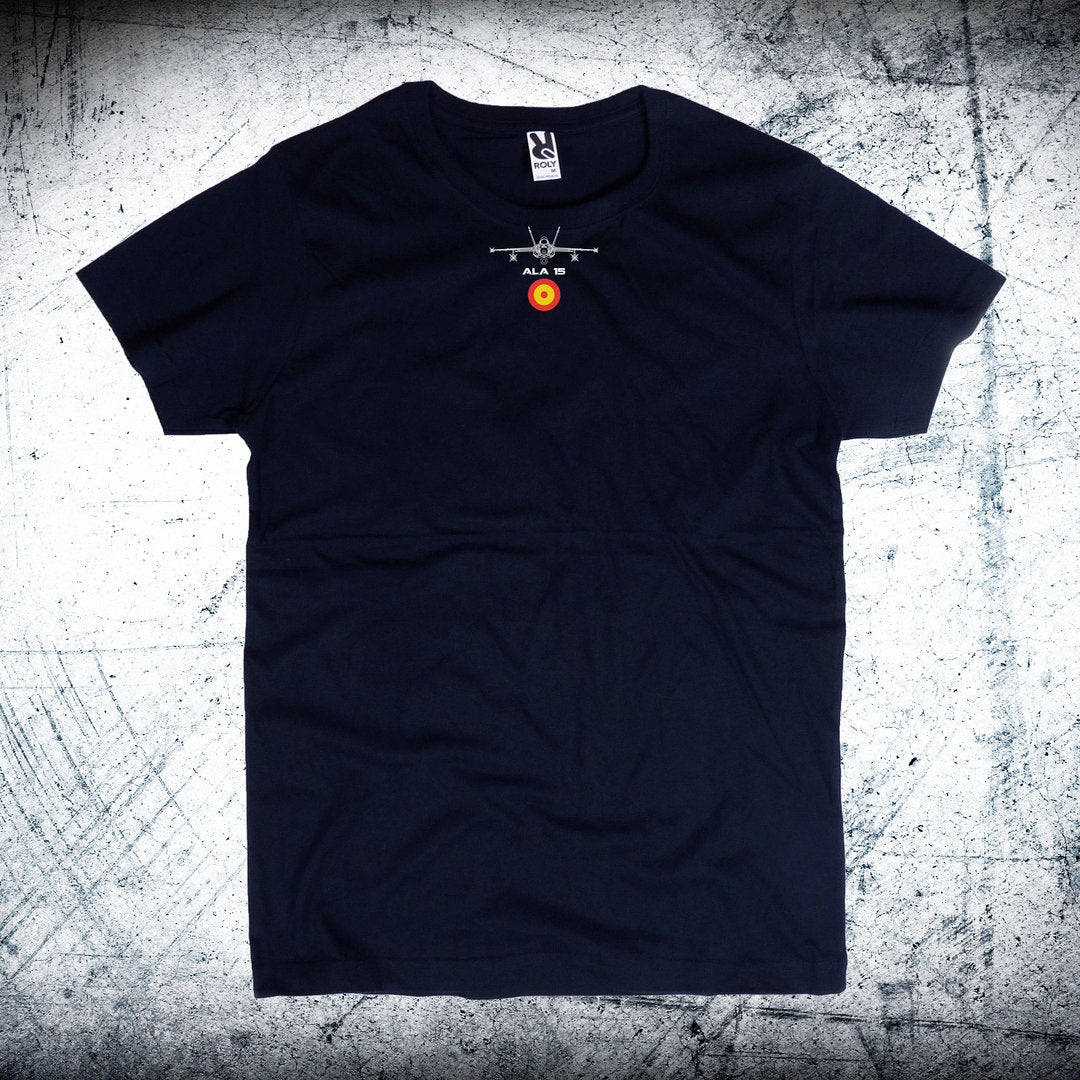 Camiseta Ala 15 diseño trasera escarapela color azul marino - F-18 Hornet Escuadrones
