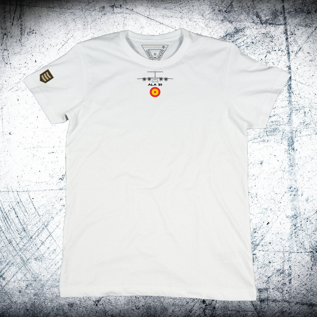 Camiseta Ala 31 A400M con escarapela y avión (PERSONALÍZALA GRATIS)