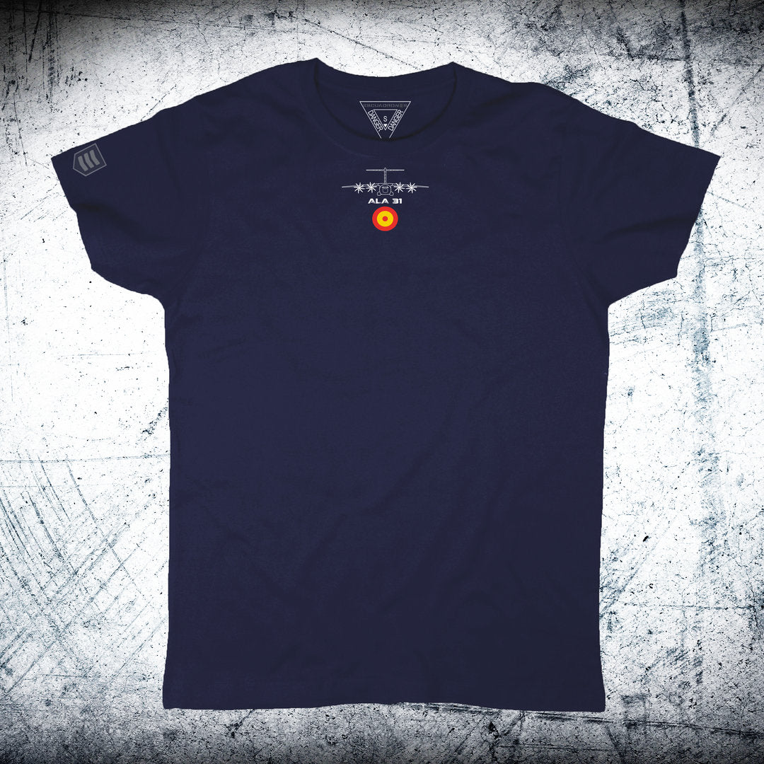 Camiseta Ala 31 A400M con escarapela y avión (PERSONALÍZALA GRATIS)