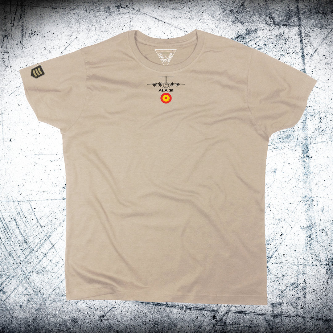Camiseta Ala 31 A400M con escarapela y avión (PERSONALÍZALA GRATIS)