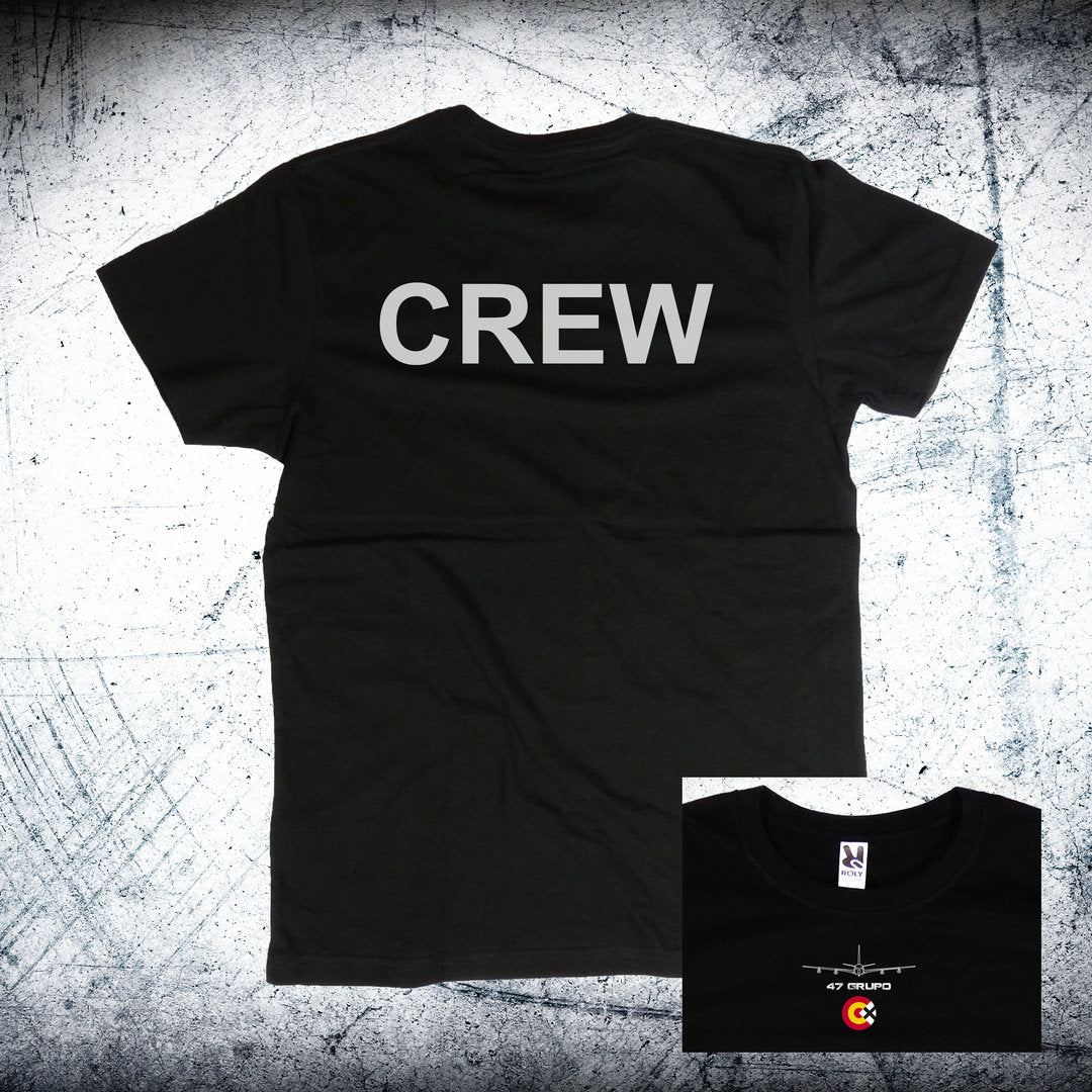 Camiseta 47 Grupo Trasera Crew B-707 en color negro - Boeing 707 Ejército del Aire
