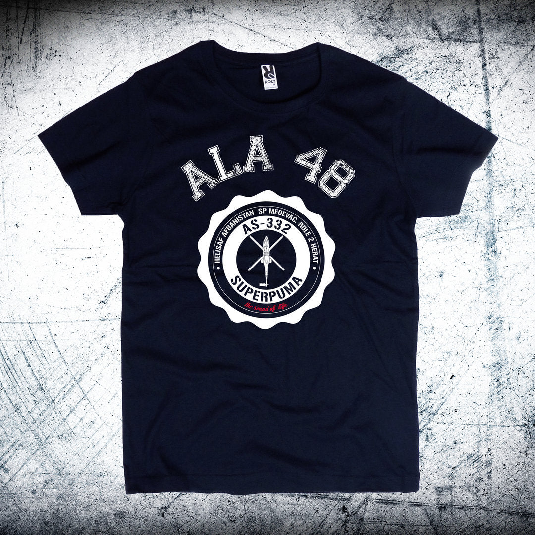 Camiseta niño azul Ala 48 SAR medallón blanco talla 5-6 - Outlet búsqueda rescate Cuatro Vientos
