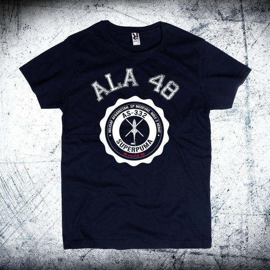 Outlet Camiseta Talla 5-6 azul Ala 48 Medallón Blanco