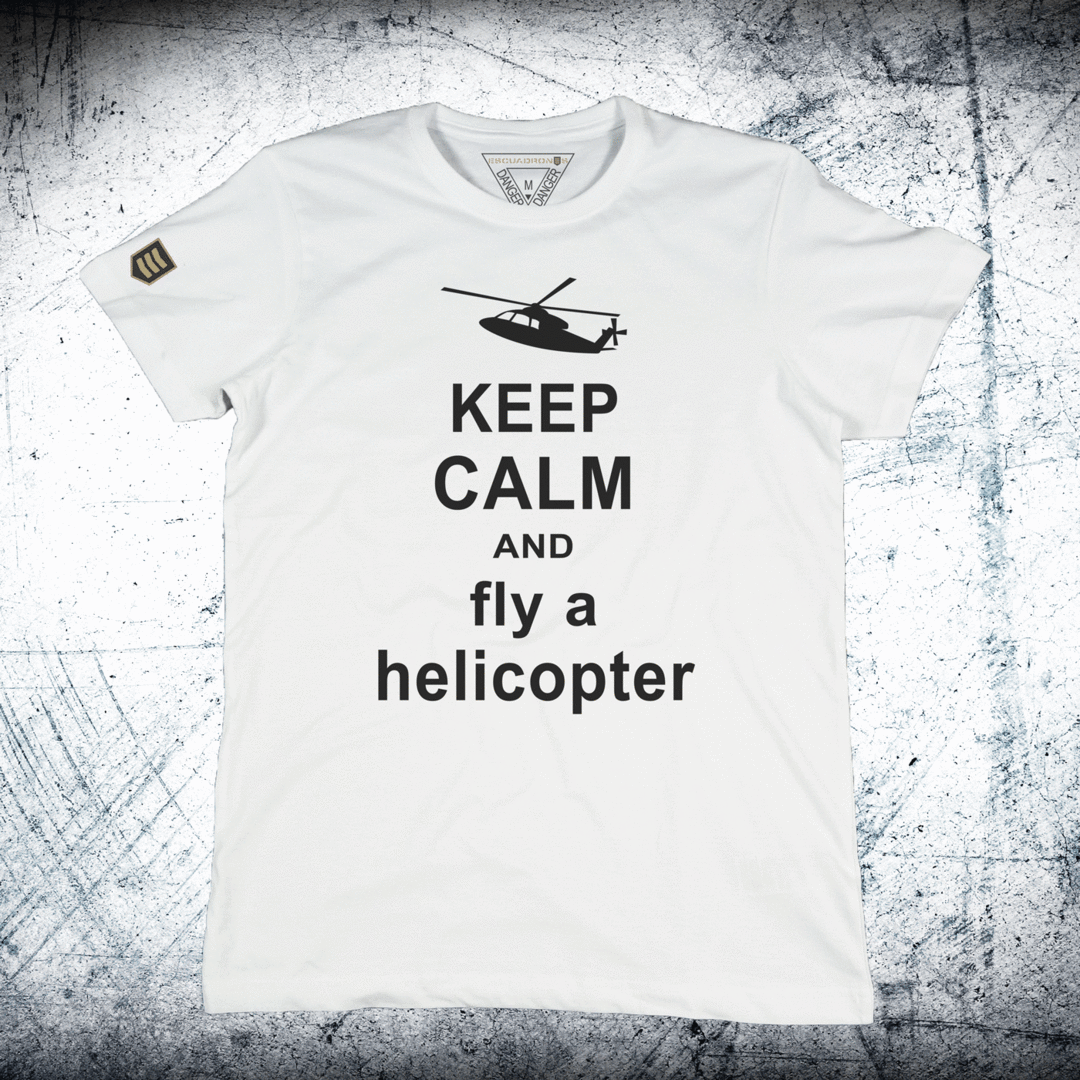 Camiseta KEEP CALM AND FLY AND HELICOPTER