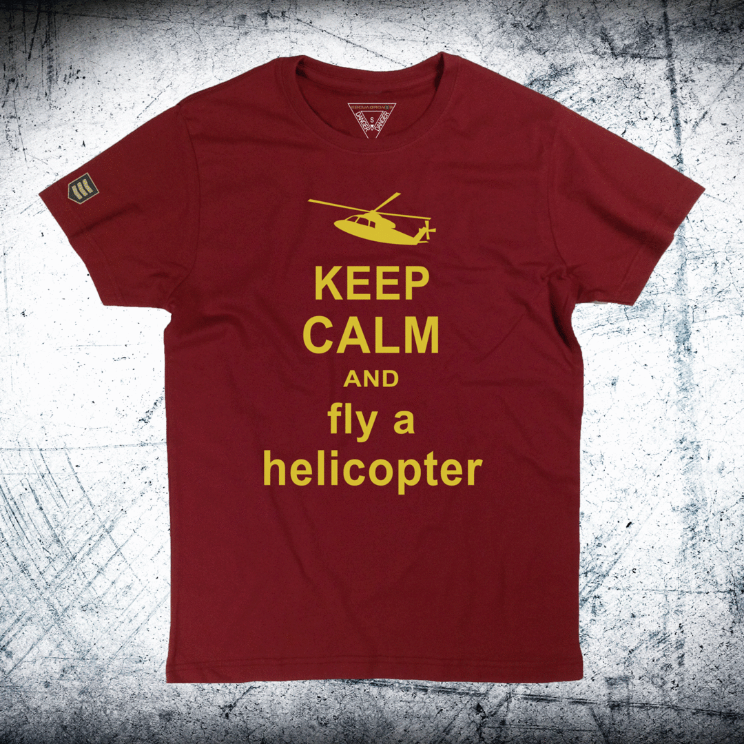 Camiseta KEEP CALM AND FLY AND HELICOPTER
