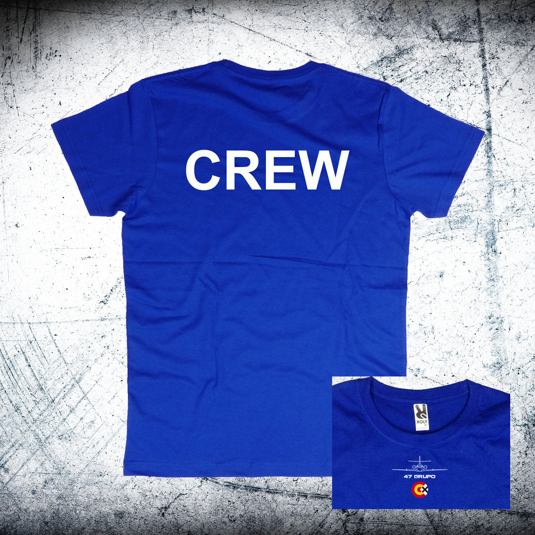Camiseta 47 Grupo FALCON Diseño Trasera CREW color azul royal - Tripulación aviación militar Ejército del Aire
