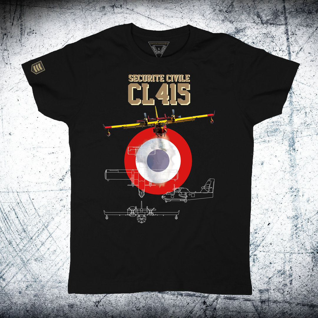 Camiseta BOMBARDIER CL-415 SECURITE CIVILE Escarapela