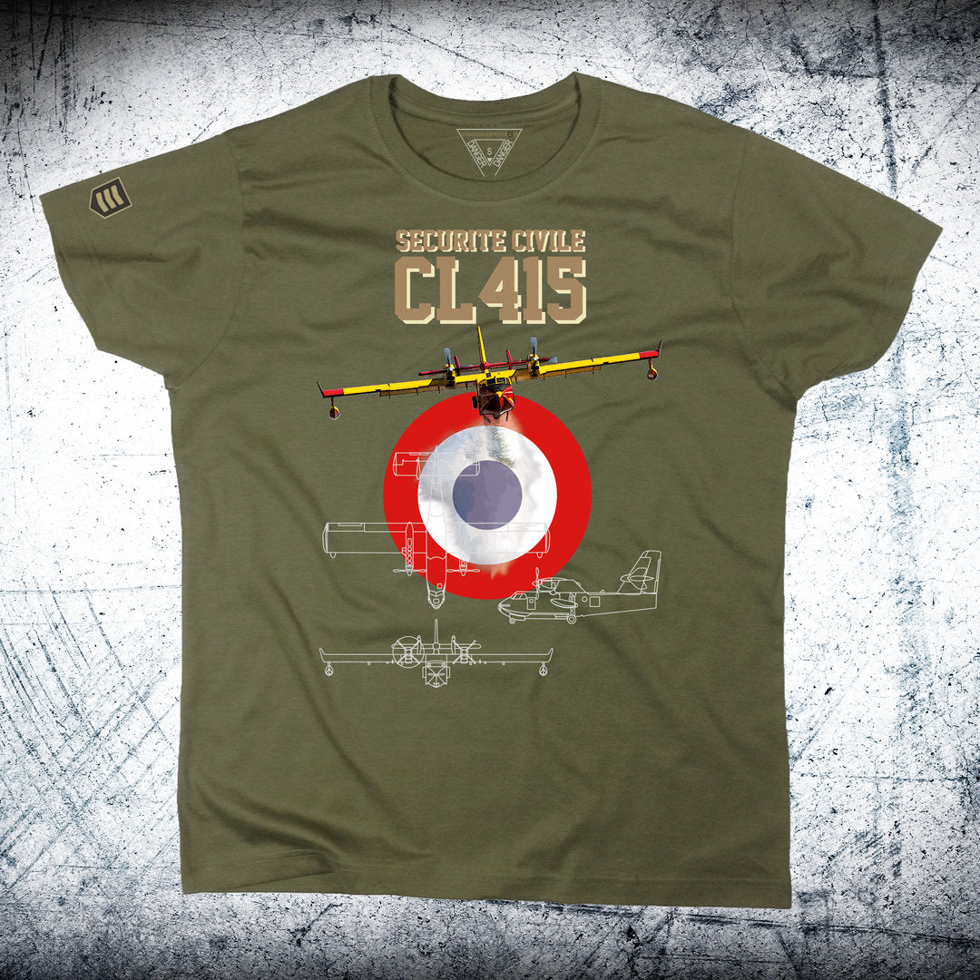 Camiseta BOMBARDIER CL-415 SECURITE CIVILE Escarapela