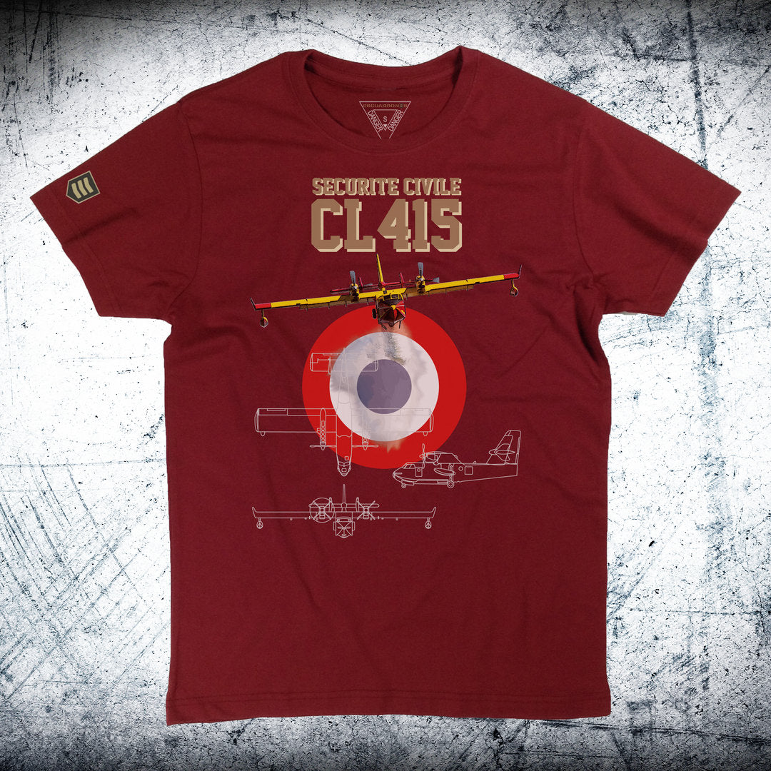 Camiseta BOMBARDIER CL-415 SECURITE CIVILE Escarapela