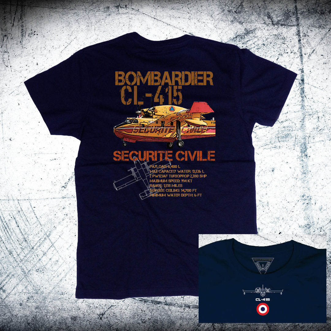 Camiseta BOMBARDIER CL-415 SECURITE CIVILE Ordnance atrás