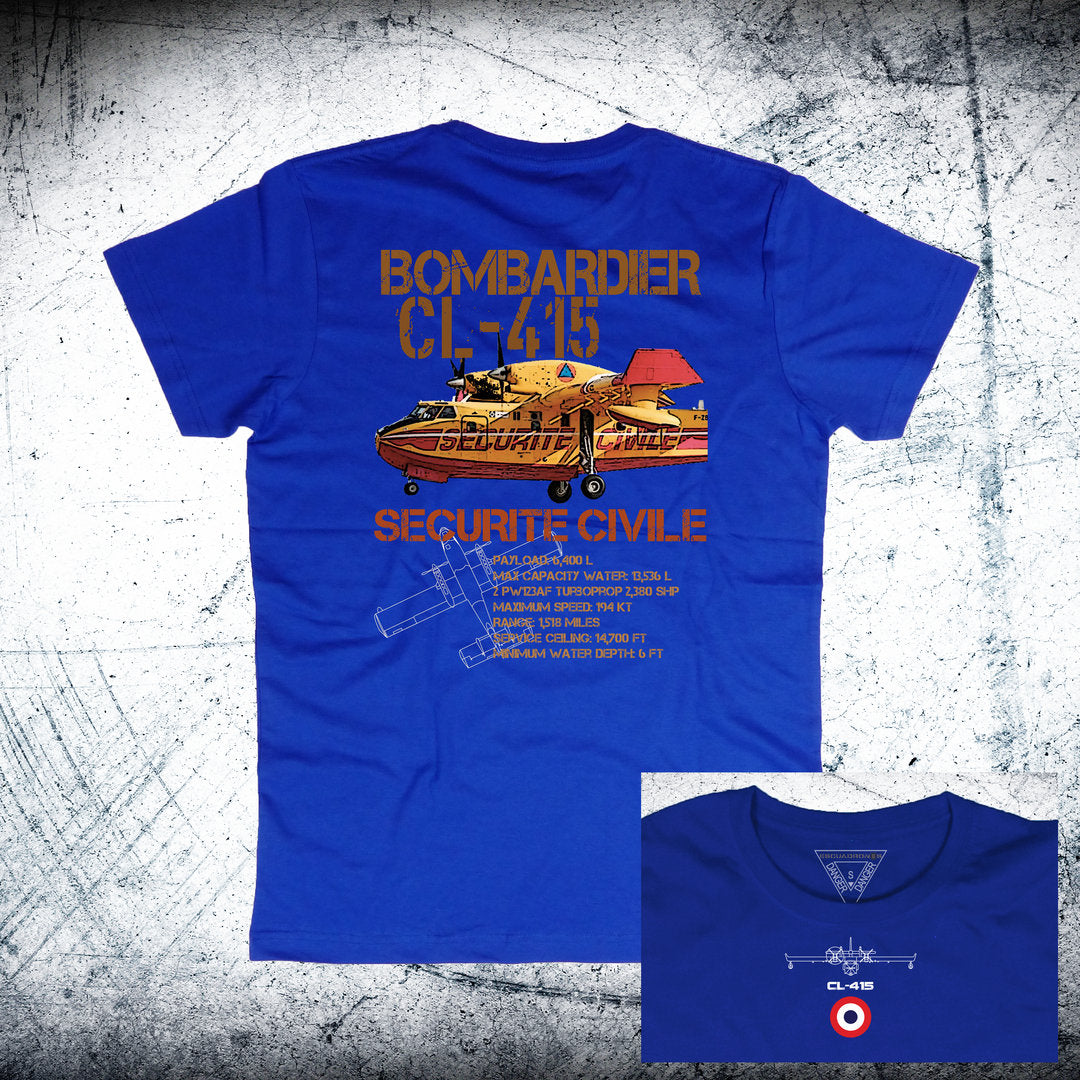 Camiseta BOMBARDIER CL-415 SECURITE CIVILE Ordnance atrás