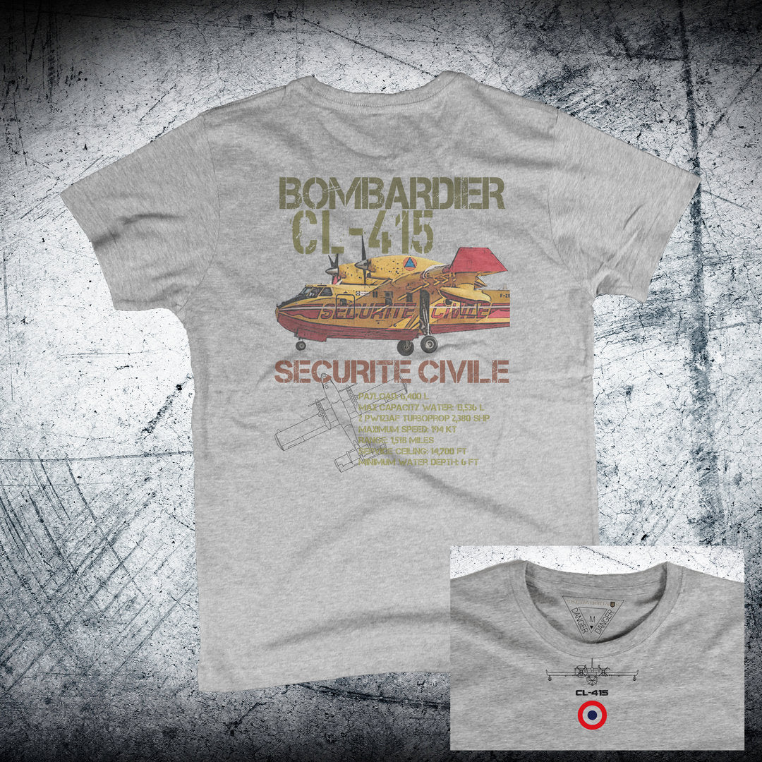 Camiseta BOMBARDIER CL-415 SECURITE CIVILE Ordnance atrás