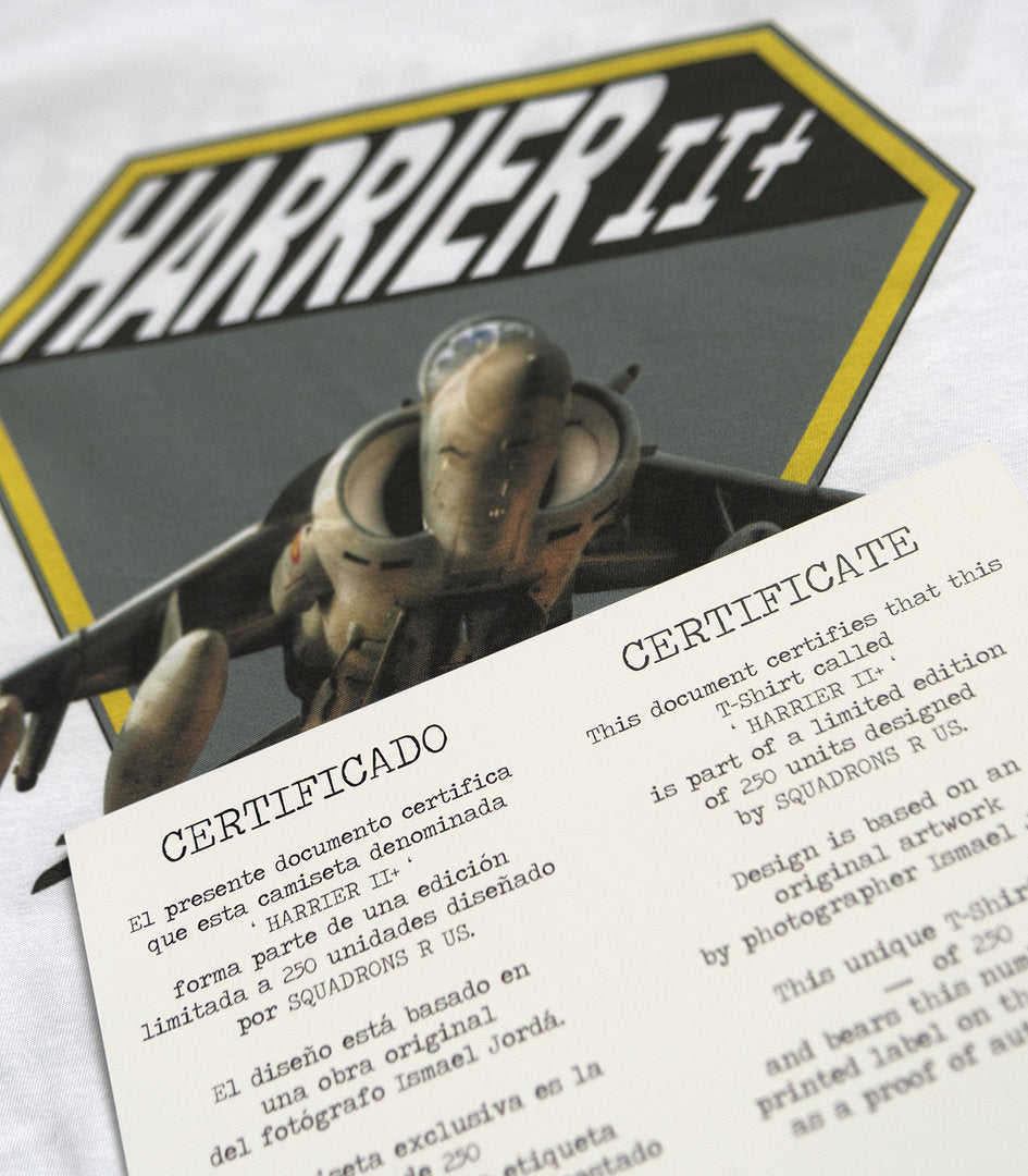 Camiseta PREMIUM HARRIER AV-8B II PLUS Ed. Limitada Ismael Jordá.