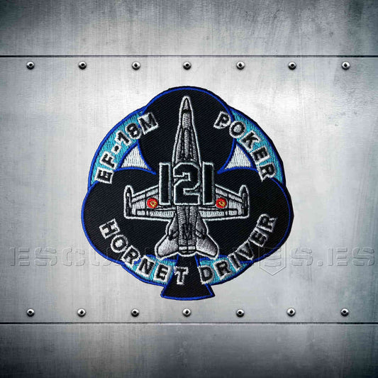 Parche Ala 12 POKER 121 SQDN Forma Trebol con velcro