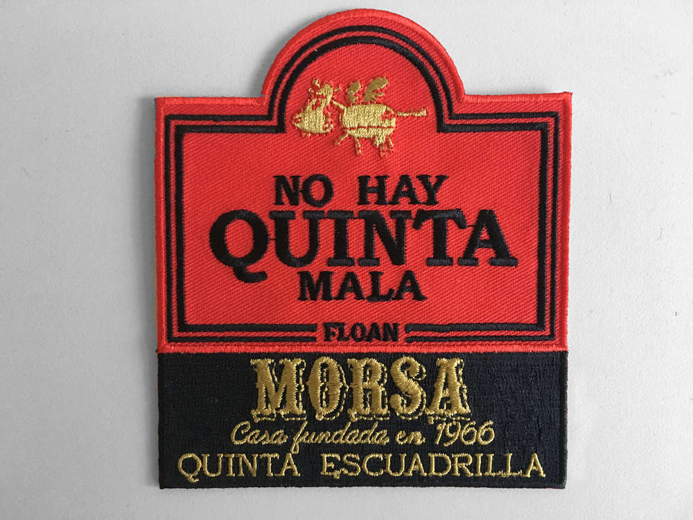 Parche Bordado Quinta escuadrilla. No hay quinta mala. MORSA Con Termoadhesiva Trasera