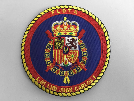 Parche bordado Escudo Flota LHD Juan Carlos I con Trasera termoadhesiva