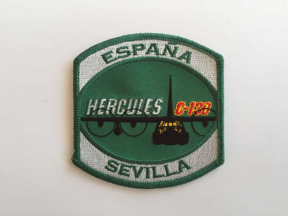 Parche bordado C-130 Hercules SEVILLA verde termoadhesivo