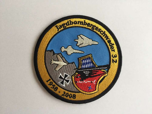 Parche bordado . Única unidad coleccionista. Jagdbombergeschwader 32. 9,5 cm.