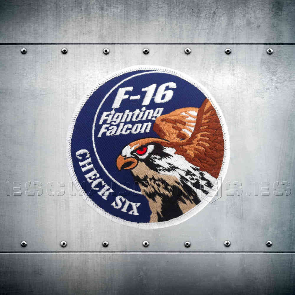 Parche F-16 CHECK SIX color azul