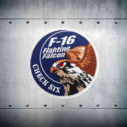 Parche F-16 CHECK SIX color azul