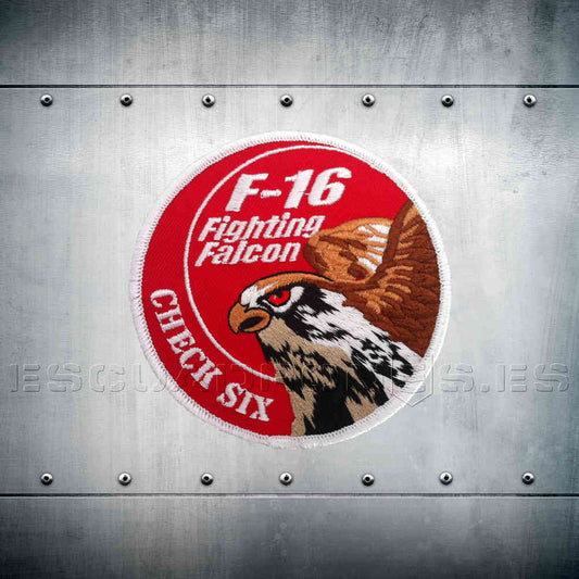 Parche F-16 CHECK SIX color rojo