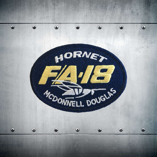 Parche oficial programa F/A-18 fondo azul con velcro